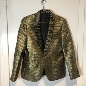Metallic Gold Patterned Blazer